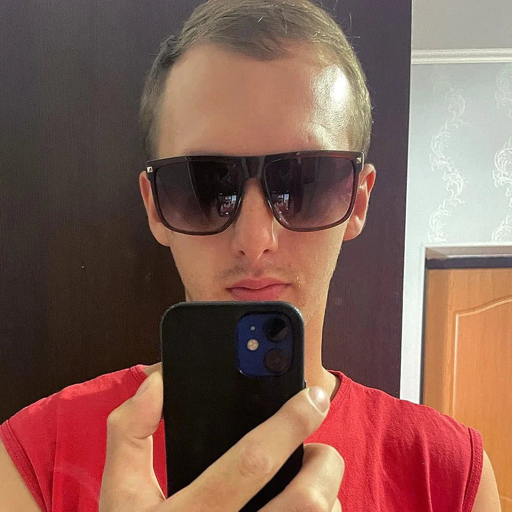 Men's Classic Square Sunglasses | Vintage Style with Mirror UV Protection Lenses